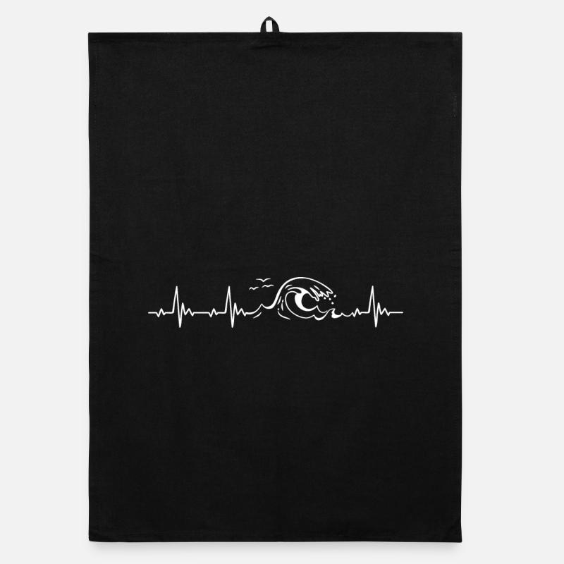 Wave Heartbeat ECG Organic dish towel