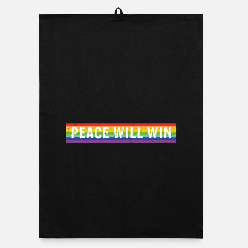 Peace will win spectral colors Organic Geschirrtuch
