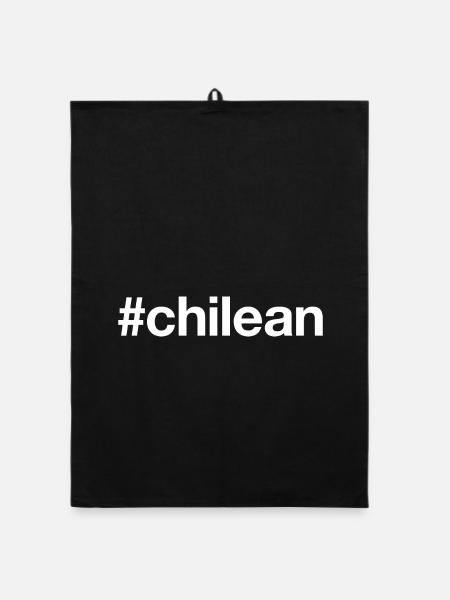 CHILIEN Chili Hashtag - Torchon bio - noir - Devant