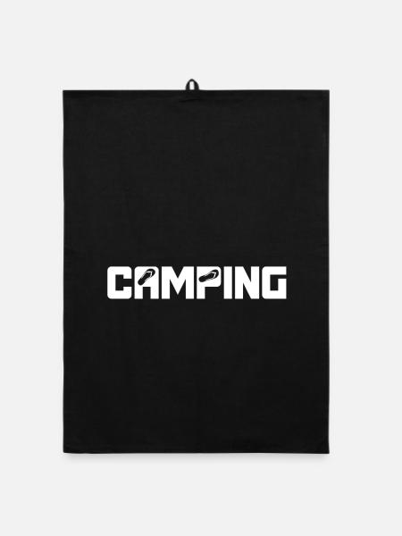 Camping Flip Flops Camper Urlaub Outdoor Adventure - Organic Geschirrtuch - Schwarz - Vorne