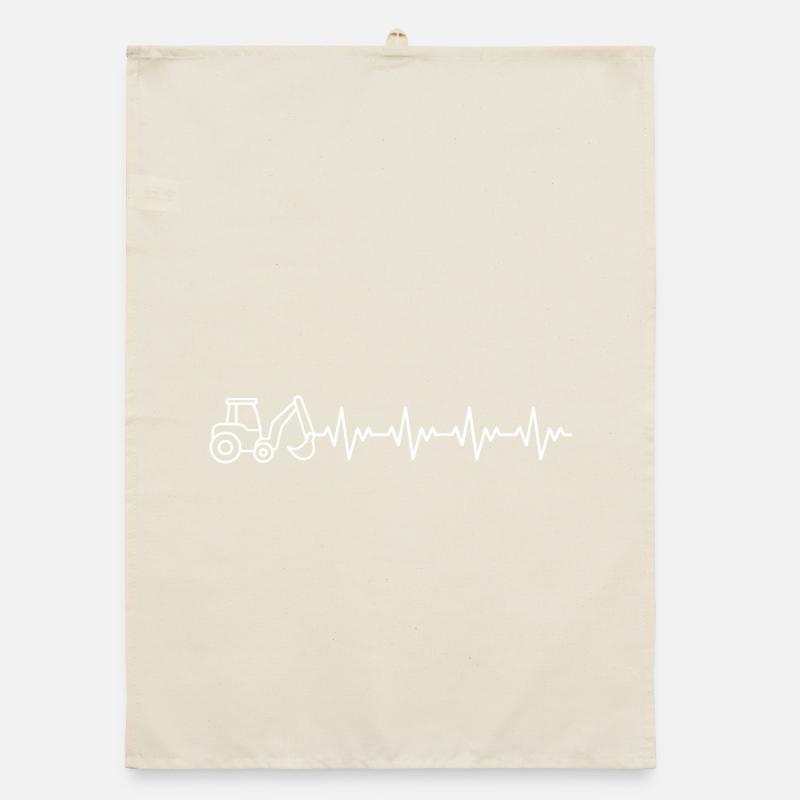 Excavator Excavator Excavator Driver ECG Heartbeat Organic dish towel