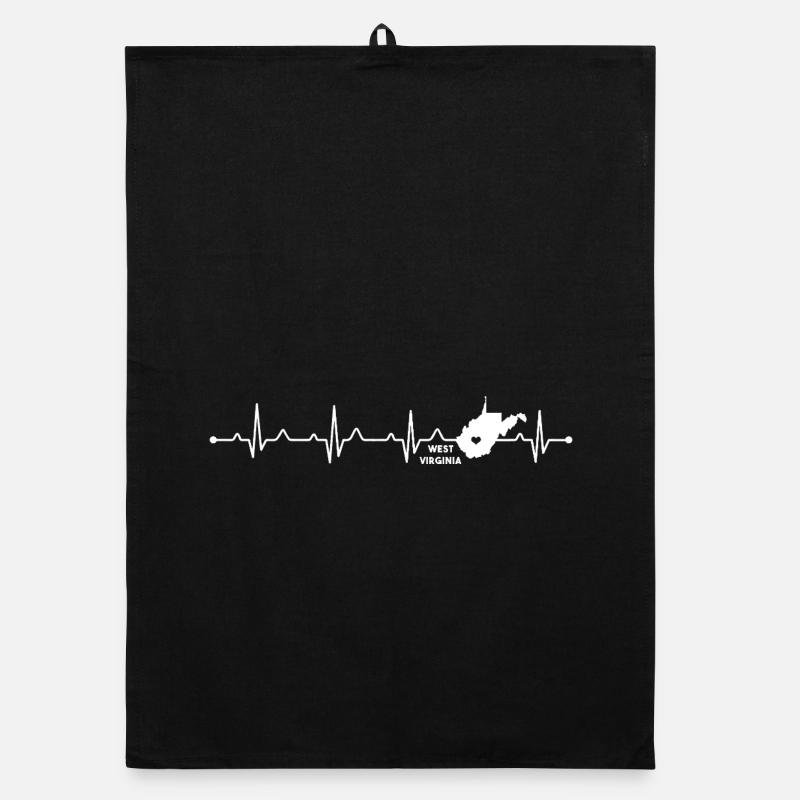 West Virginia State Outline Mountain Pride Organic Geschirrtuch