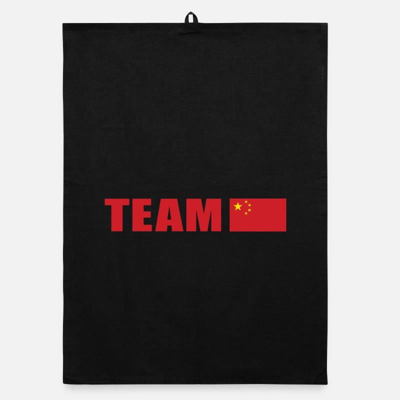 Support Team China - Organic dish towel - black