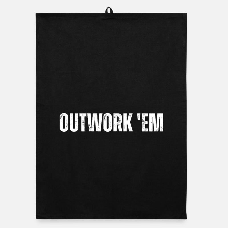 Outwork 'em Unternehmermotivation Inspirierend - Organic Geschirrtuch - Schwarz