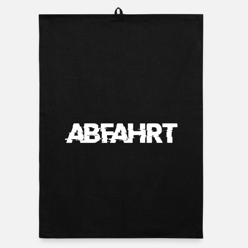 Abfahrt - Organic Geschirrtuch - Schwarz
