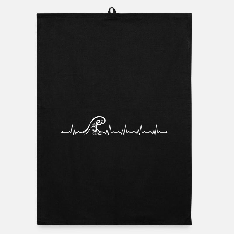 Heartbeat wave Organic dish towel