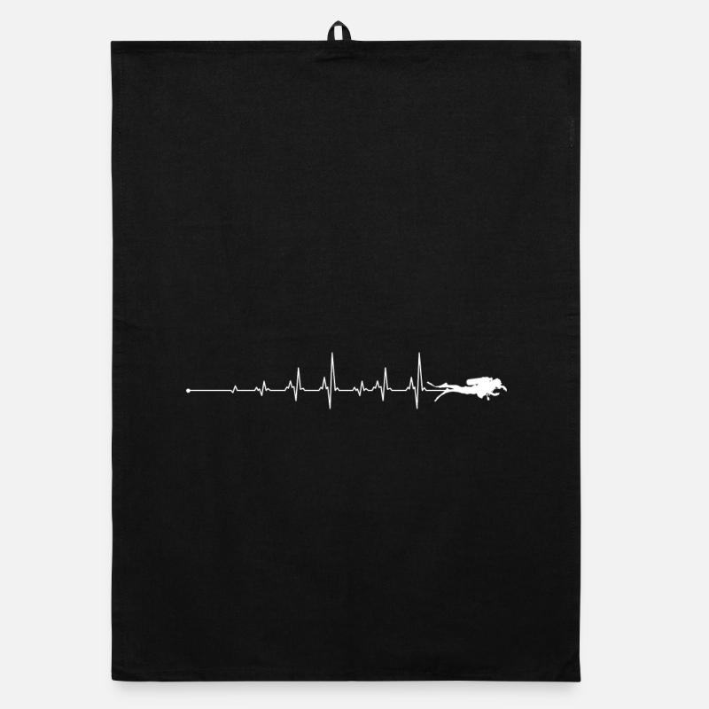 Heartbeat Scuba Dive Organic dish towel