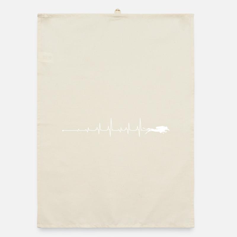 Heartbeat Scuba Dive Organic dish towel