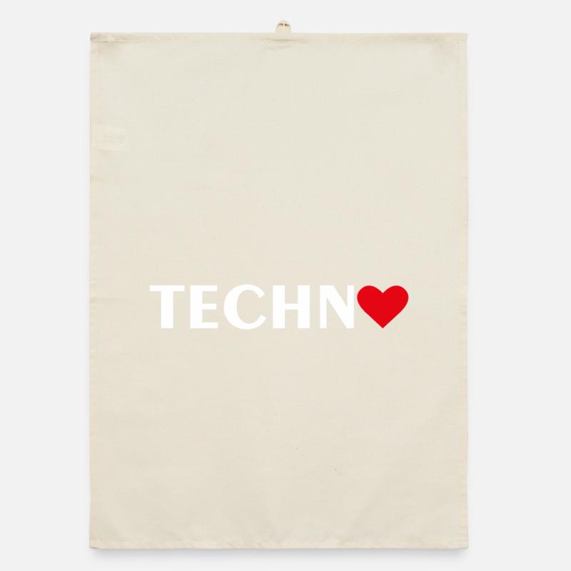 Techno Herz Organic Geschirrtuch