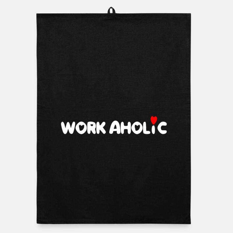 worker workaholic travailler - Torchon bio - noir