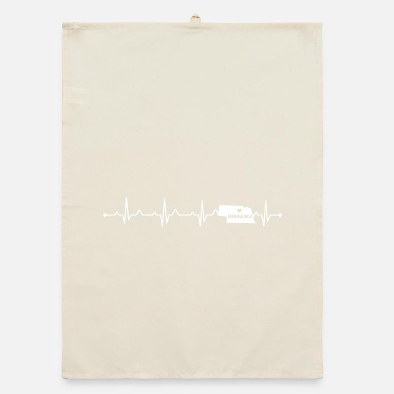 Nebraska State Heart Outline Cornhusker Pride Organic dish towel