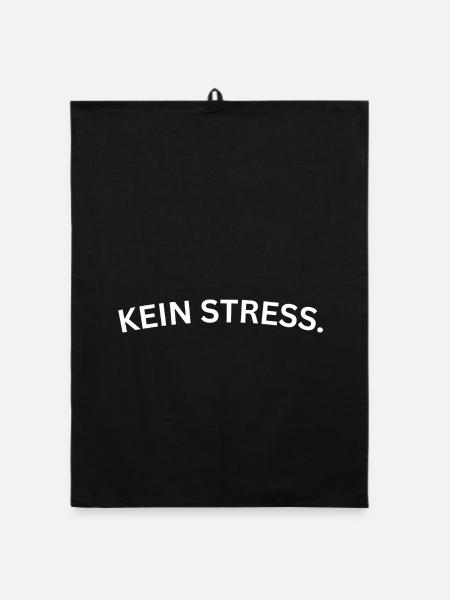 Kein Stress - Organic Geschirrtuch - Schwarz - Vorne