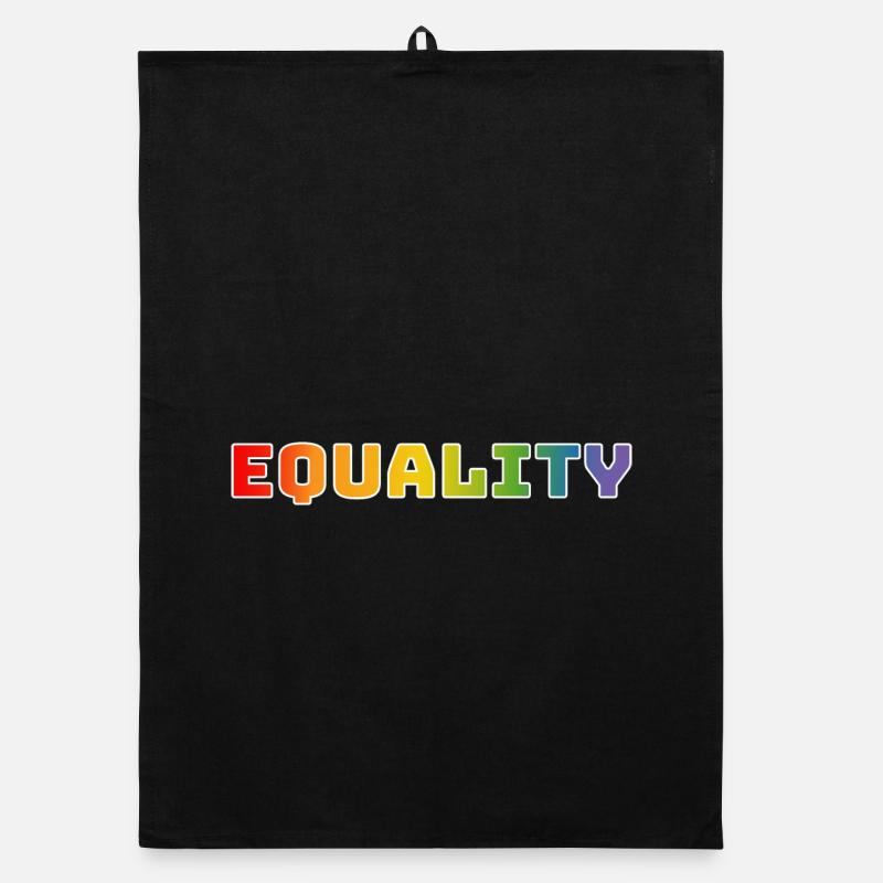 Rainbow equality 1 white Organic dish towel