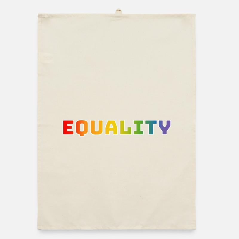 Rainbow equality 1 white Organic dish towel