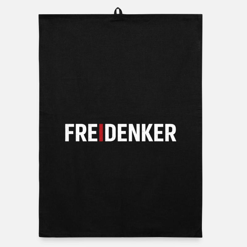 Libre-penseurs – Déclaration typographique forte - Torchon bio - noir