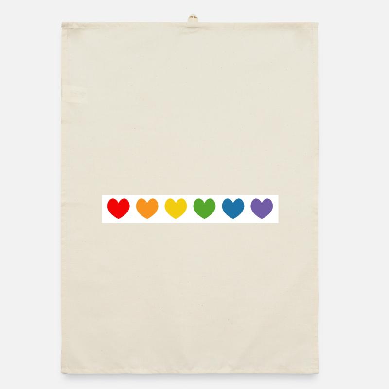 Regenbogenherzen Muster Organic Geschirrtuch