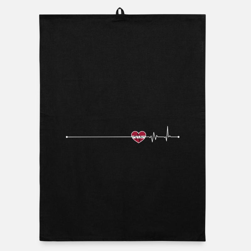 Heartbeat le drapeau de lettonie Torchon bio