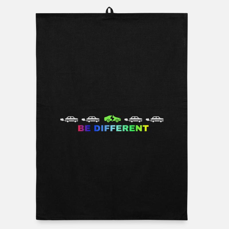 Be different - Organic Geschirrtuch - Schwarz