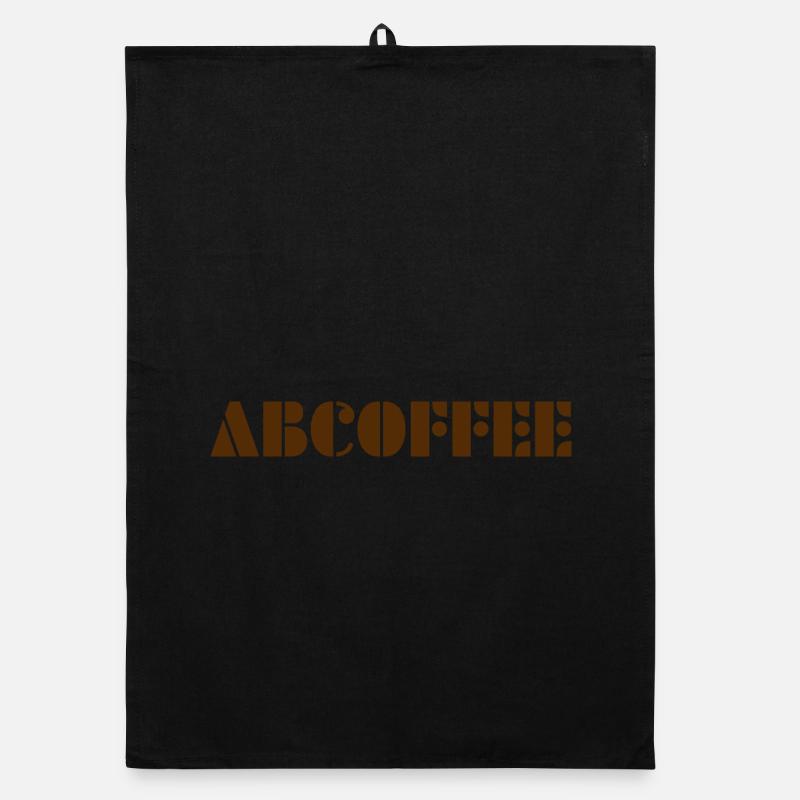 Coffee alphabet - Organic Geschirrtuch - Schwarz