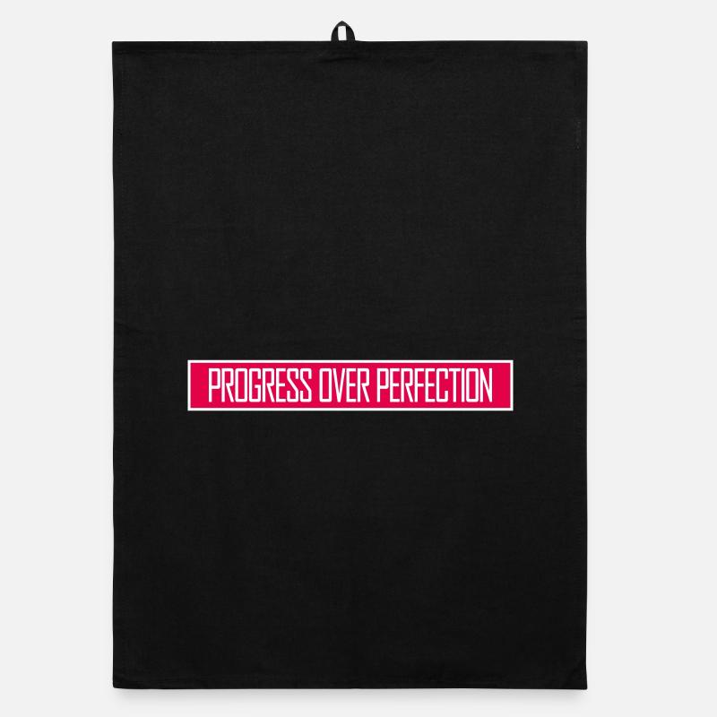 Progress Over Perfection Saying Motivation Mindset Organic dish towel