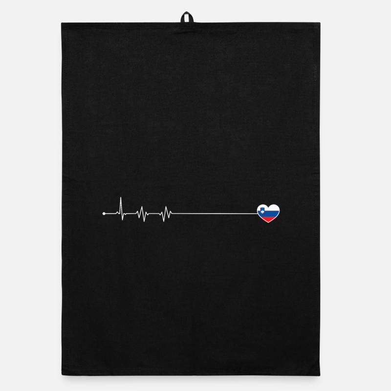 Drapeau Heartbeat Slovénie Torchon bio