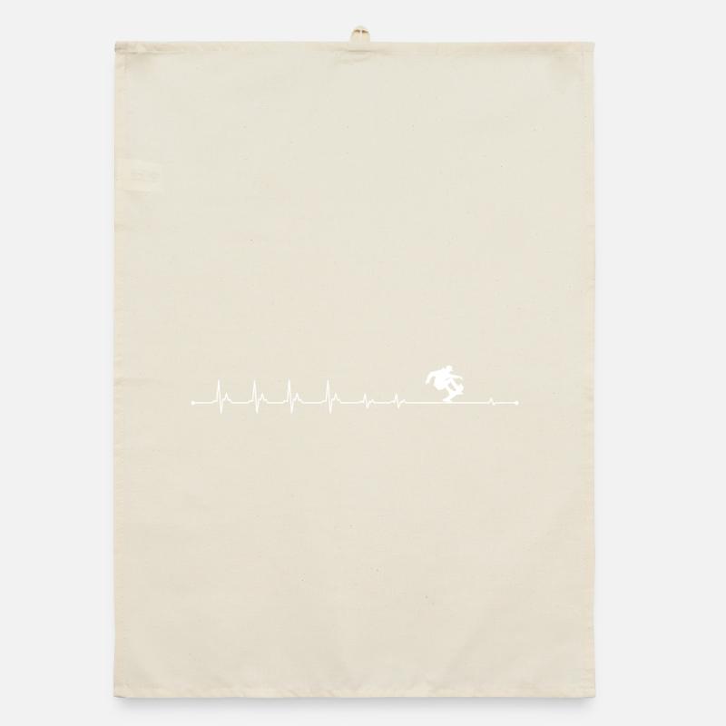 Heartbeat Line with Tiny Heart Organic dish towel