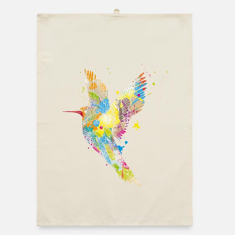 Kolibri Graffiti Organic Geschirrtuch