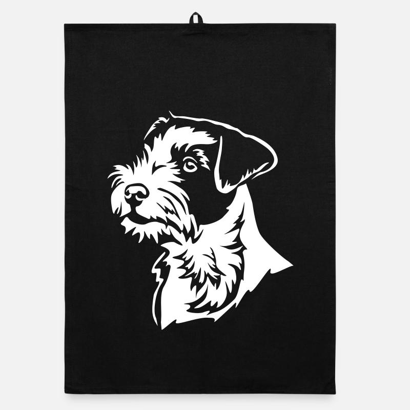 Parson Russell Terrier Kopf "Black Edition" Organic Geschirrtuch