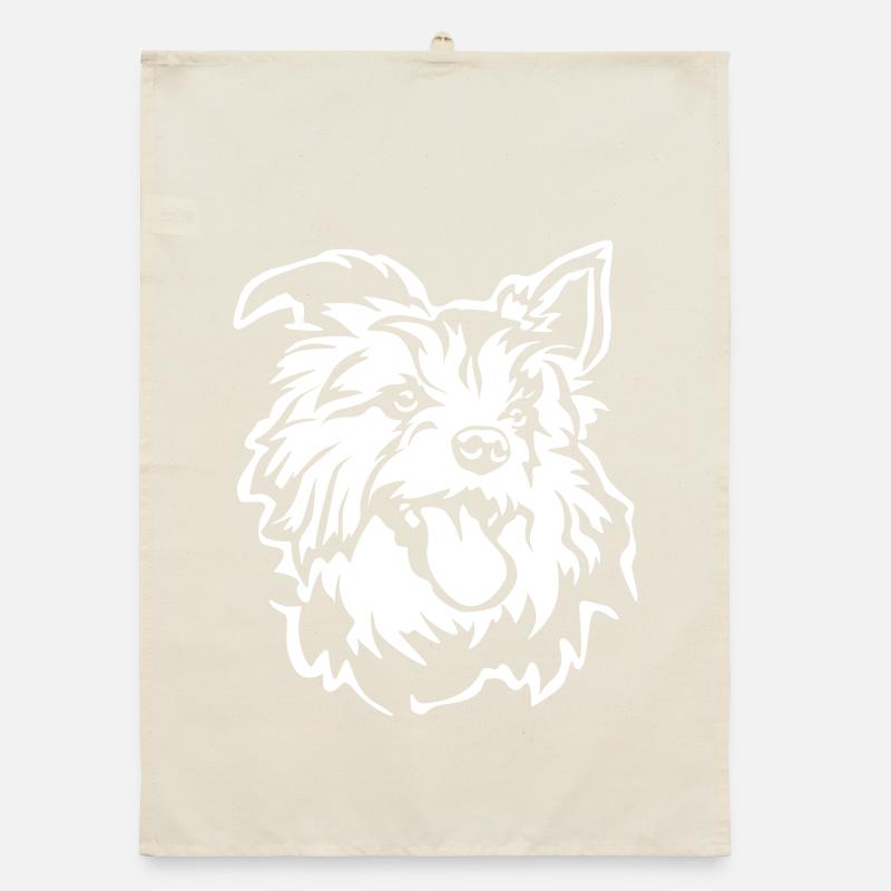 Australian Terrier Kopf "Black Edition" Organic Geschirrtuch