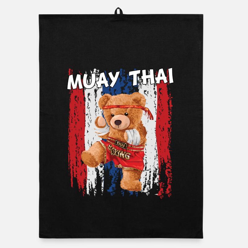 Teddybär Muay Thai Kämpfer Organic Geschirrtuch