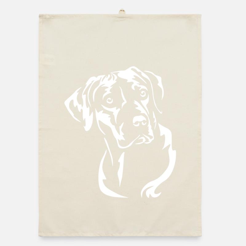 Rhodesian Ridgeback Kopf "Black Edition" Organic Geschirrtuch