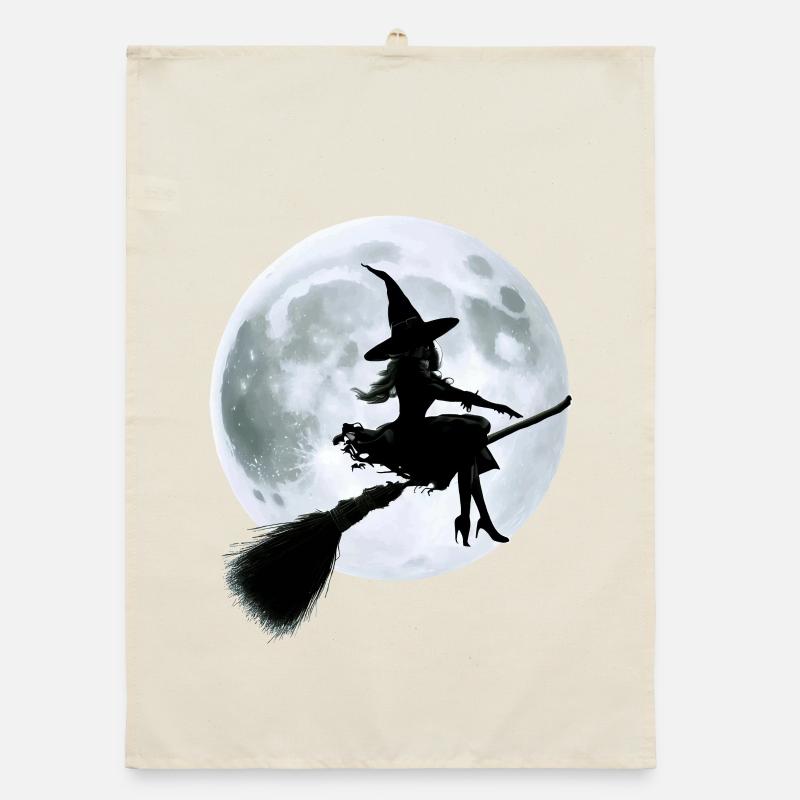 Witch on a Broom Organic dish towel