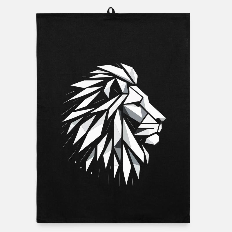 Tête de Lion Polygone Art Torchon bio