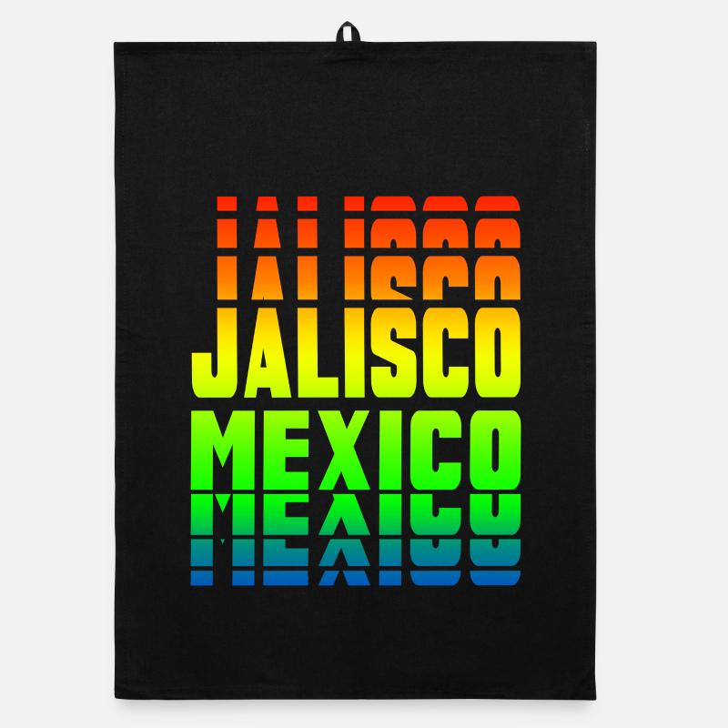 Jalisco Mexiko Regenbogen Design Organic Geschirrtuch