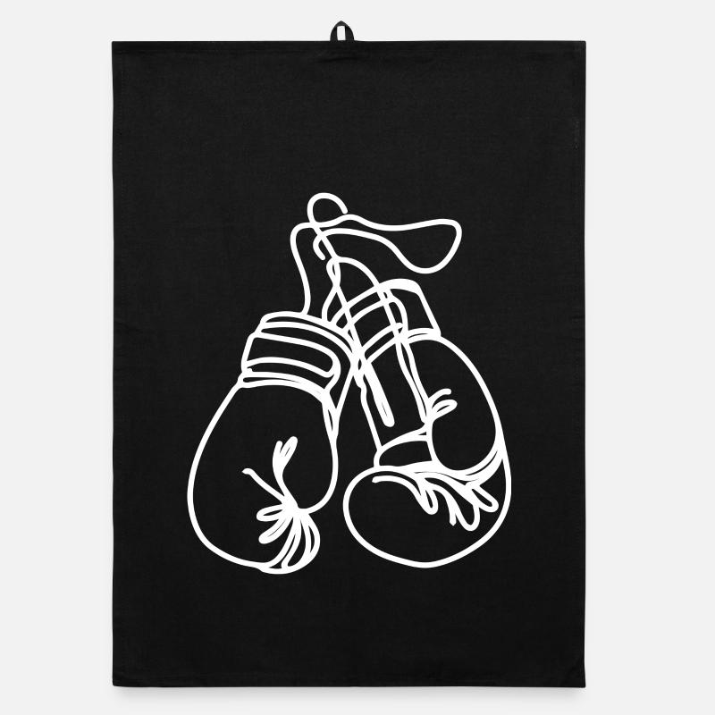 Dessin de gants de boxe Torchon bio