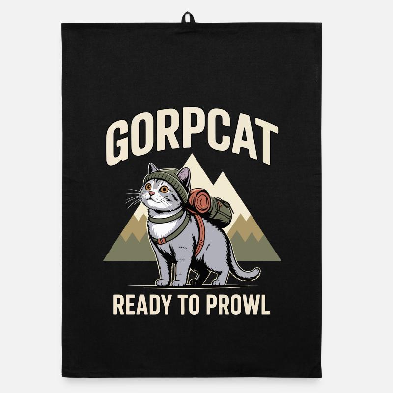 GORPCAT Ready To Prowl Hiking Cat Organic dish towel