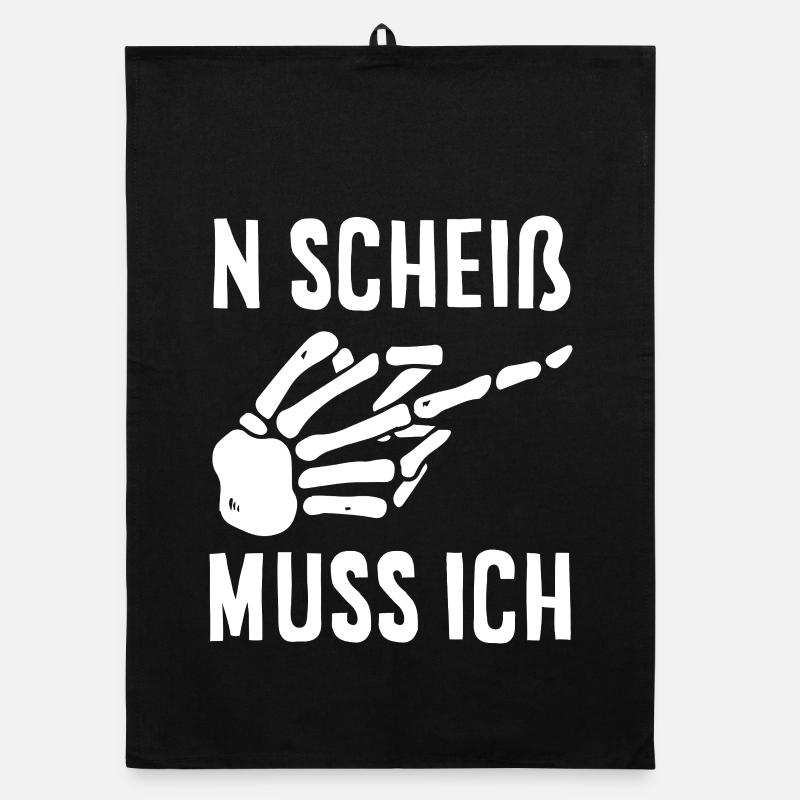 N Scheiß muss ich – Mittelfinger Organic Geschirrtuch