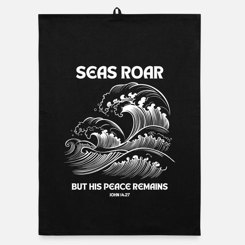 Le rugissement des mers - Jean 14:27 Conception Torchon bio