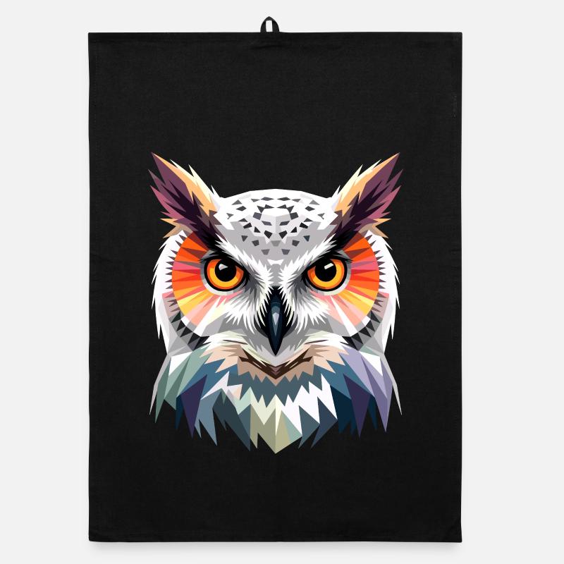 Schneeeule Weiße Eule Kauz Uhu Owl Schnee Eulen Organic Geschirrtuch