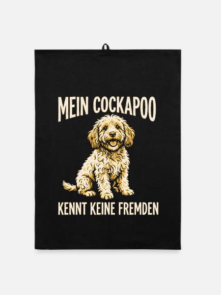 Mein Cockapoo kennt keine Fremden - Organic Geschirrtuch - Schwarz - Vorne