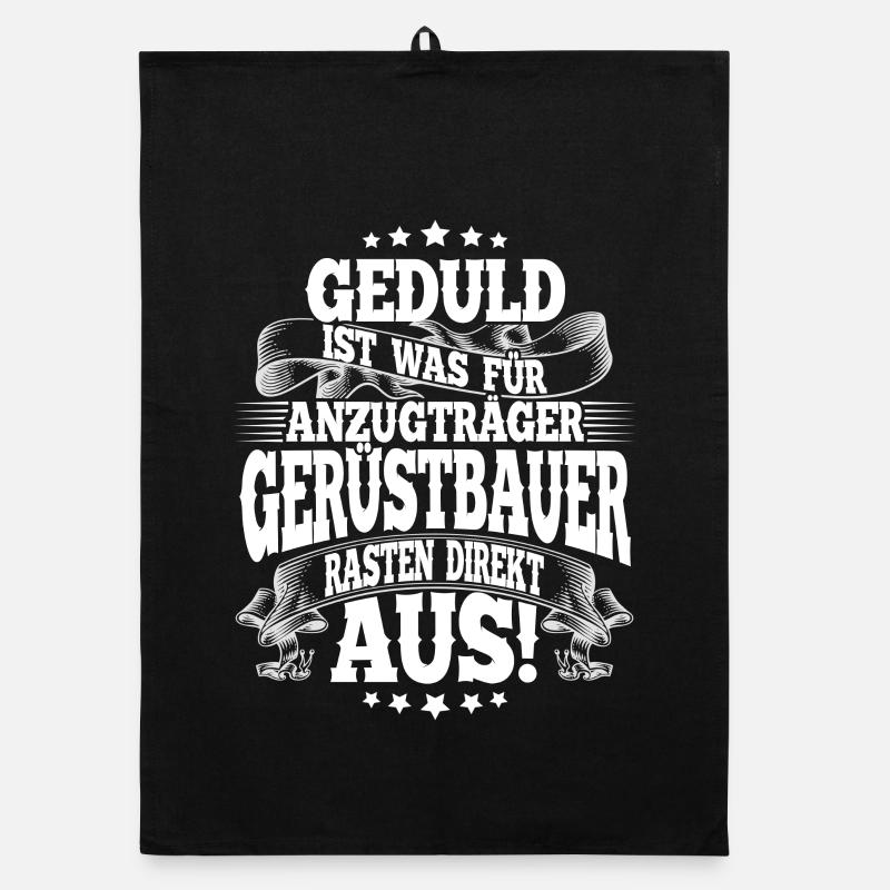 Gerüstbauer - Organic Geschirrtuch - Schwarz