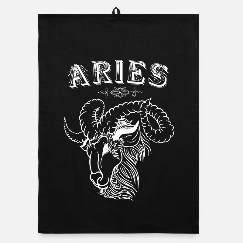 Aries Sternzeichen Widder Organic Geschirrtuch