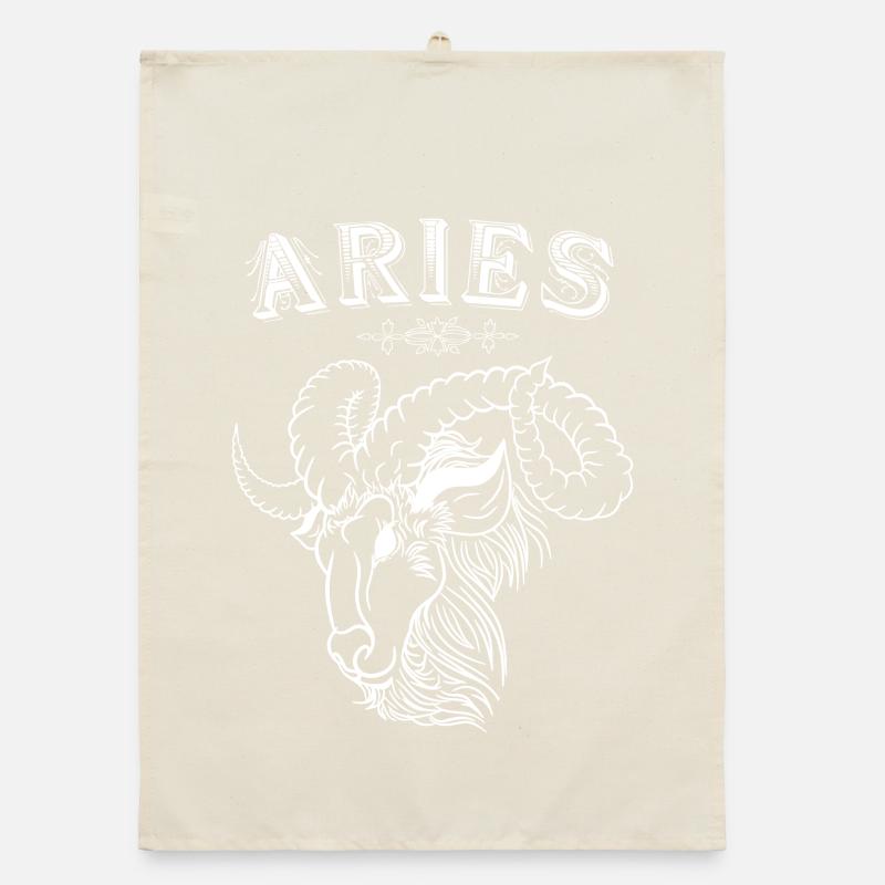 Aries Sternzeichen Widder Organic Geschirrtuch
