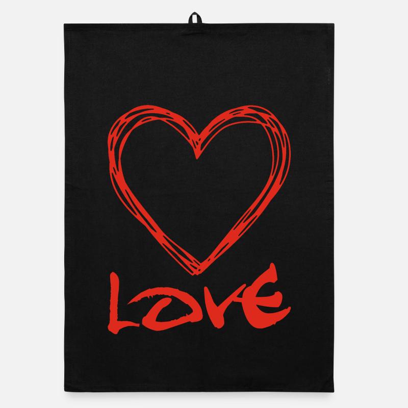 rotes Graffiti-Herz Organic Geschirrtuch