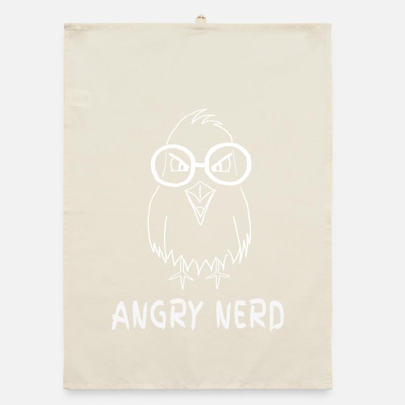 Angry Nerd - Wordplay Nerd, Bird Organic dish towel