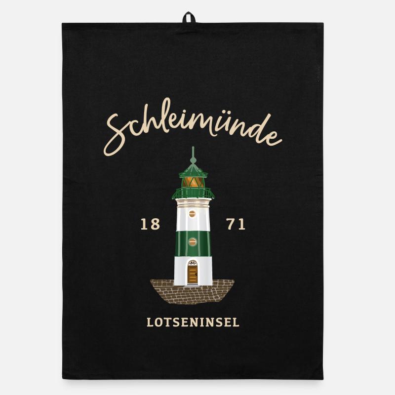 Leuchtturm Schleimünde, Lotseninsel Ostsee Organic Geschirrtuch