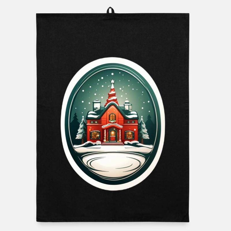 Christmas hut Organic dish towel