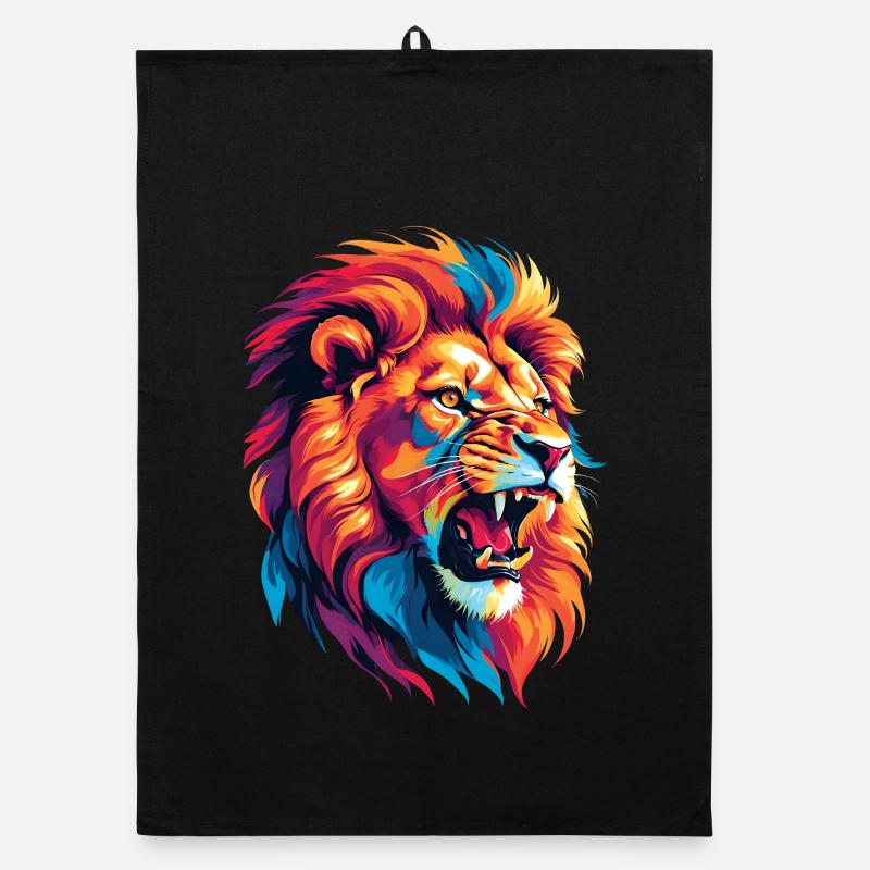 Multicolored Lion Organic dish towel