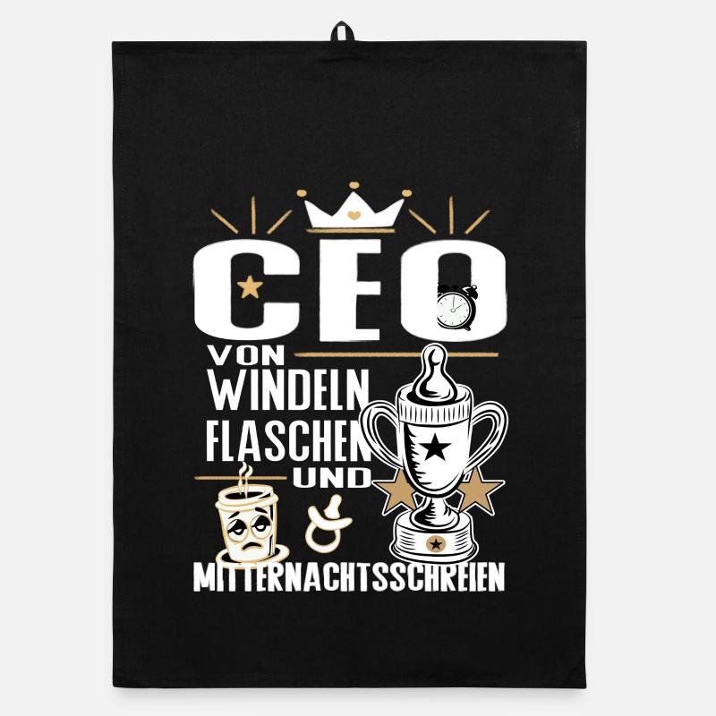 CEO von Windeln Flaschen Eltern Humor Design Organic Geschirrtuch