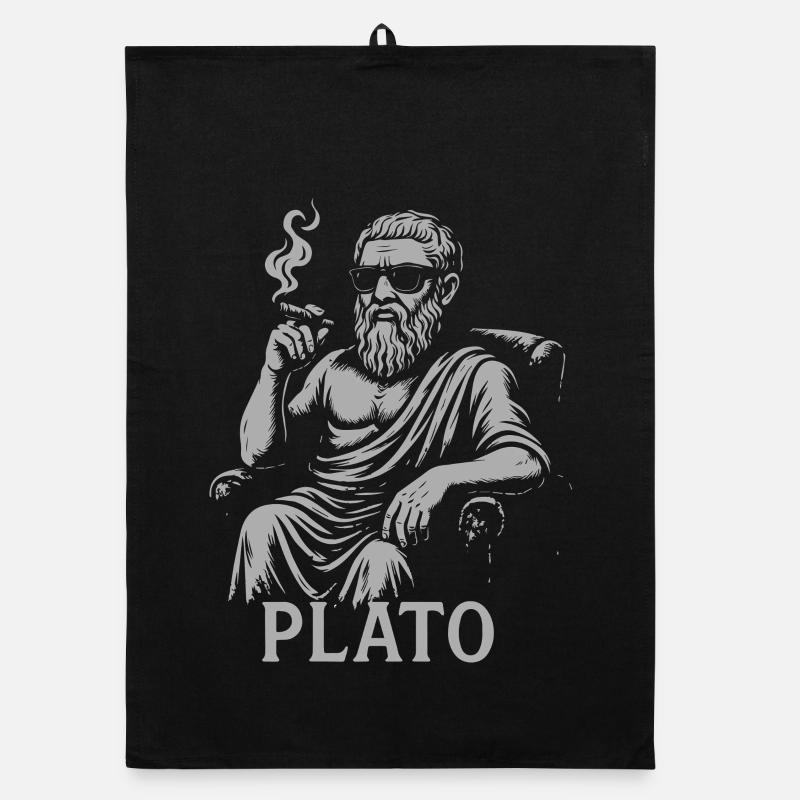 Plato the ancient philosopher as a hipster Organic dish towel